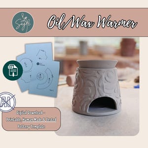Modello per bruciatore di oli essenziali/scaldacera: schema fai da te per ceramica (download digitale in PDF)