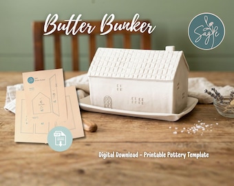 Butter Dish Pottery Template | Ceramic DIY Pattern (PDF Download)