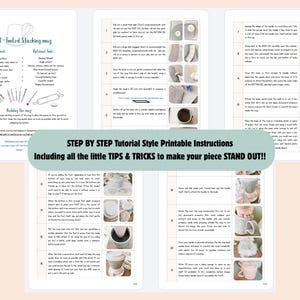 May include: A multi-page printable tutorial guide for creating a footed stacking mug, featuring step-by-step written instructions, a list of required tools, and small photographic images illustrating each stage of the ceramic crafting process.