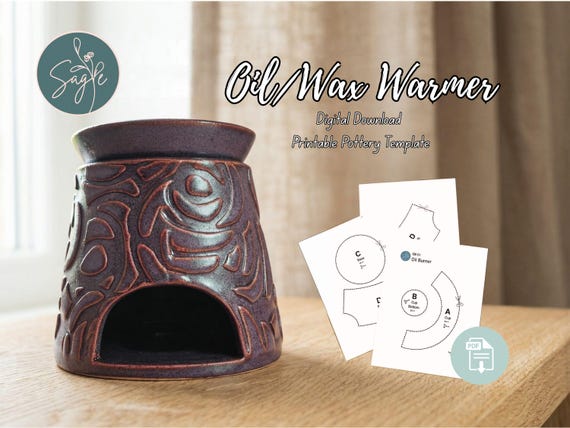 Oil Burner/Wax Warmer Template: DIY Ceramic Pottery Pattern (Digital Download PDF)