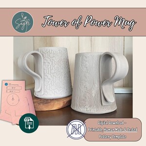 Big Tall Mug pottery Template | Ceramic DIY Pattern (PDF Download)