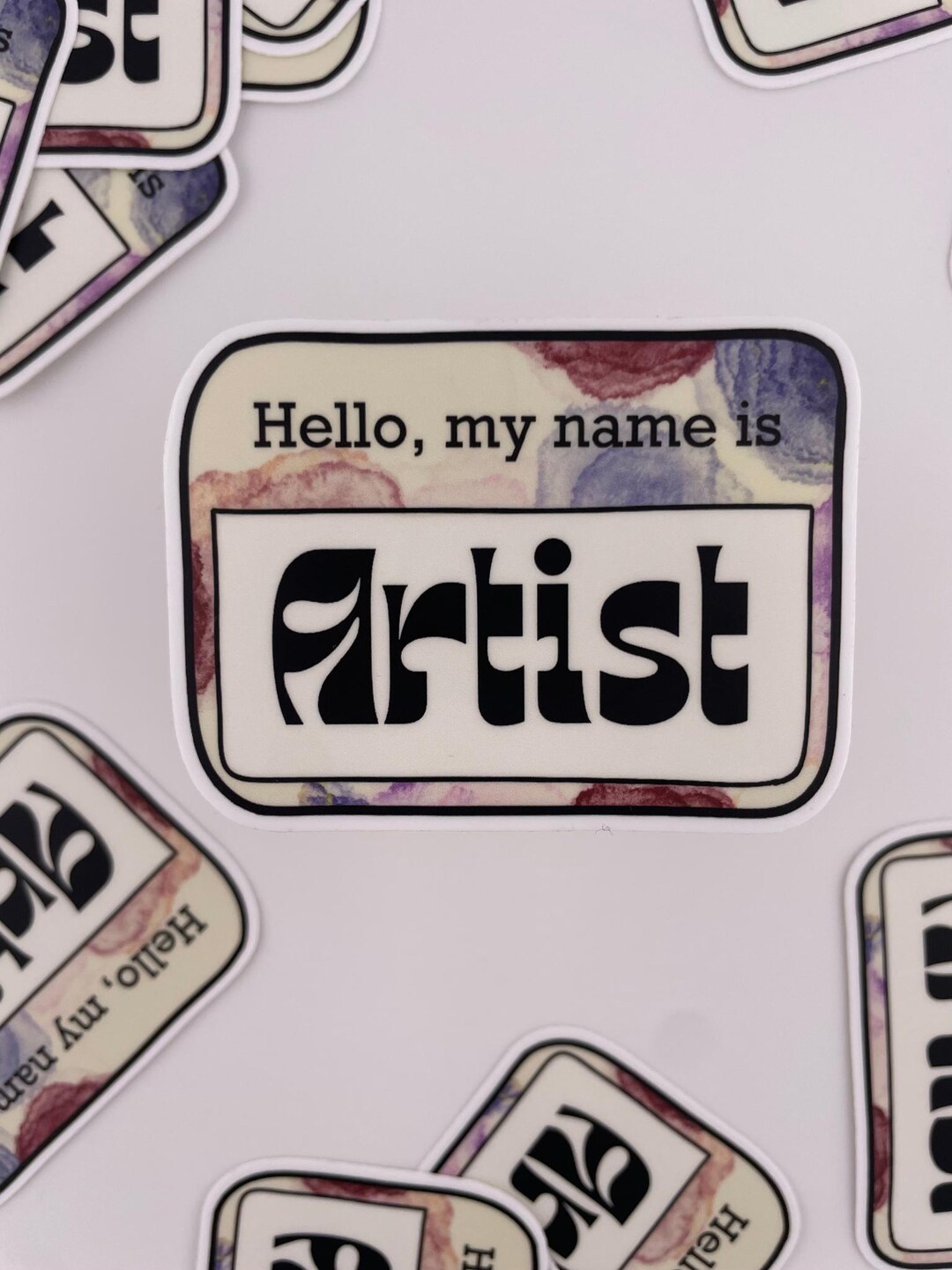 Hello, My Name is Artist Vinyl Sticker | Gift for Artists | Retro Art ...