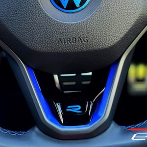XXE R Steering Wheel Badge Overlay Decal for Golf Mk8  R Mk8 Steering Wheel R20 Style