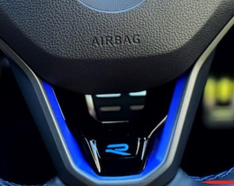 XXE R Steering Wheel Badge Overlay Decal for Golf Mk8  R Mk8 Steering Wheel R20 Style