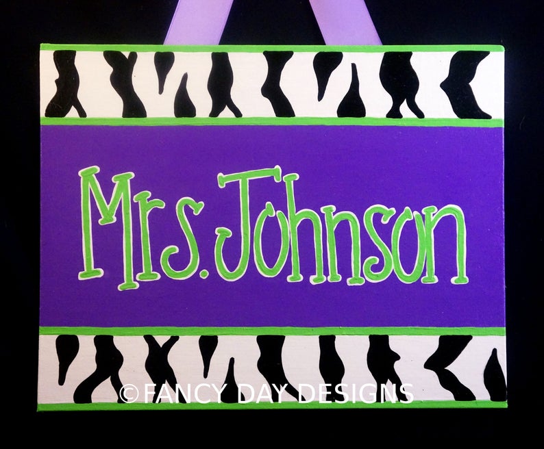 Zebra Print Teacher Door Sign Zebra Print Zebra Classroom Etsy