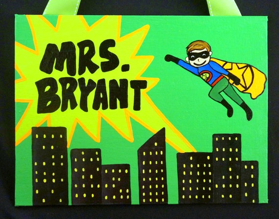 Superhero Themed Teacher Door Sign Superhero Classroom Etsy
