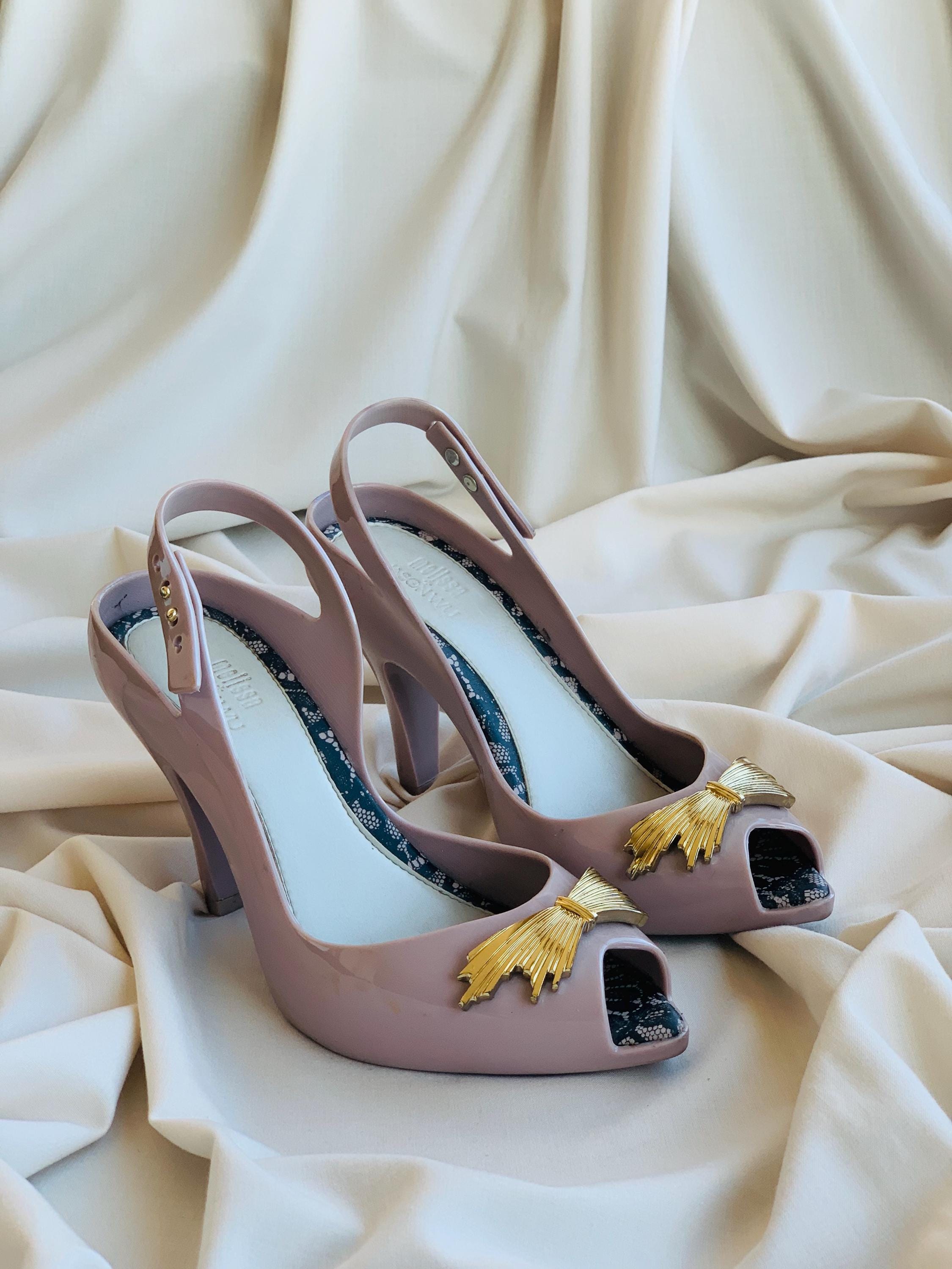 VivianWestwood✕Melissa　ゴールド24.5㌢ Melissa x Vivienne Westwood orb flat shoes in gold glitter