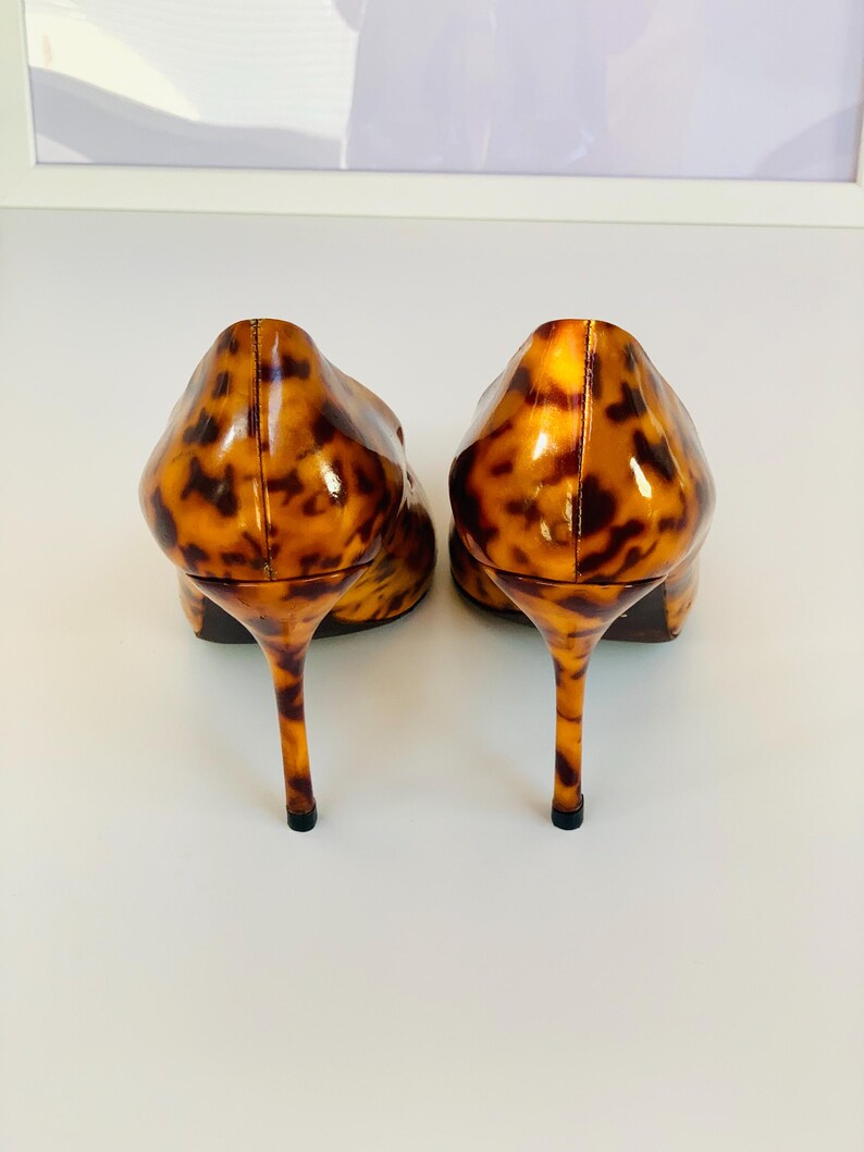 Tortoise Shell Pattern Heels Vintage Gucci Patent Leather Tortoiseshell Heels – 2000s Rare Designer ...