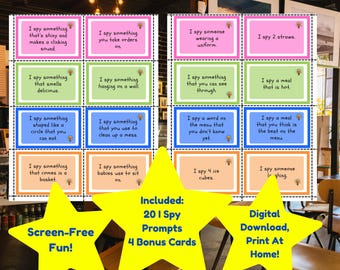 Restaurant I Spy Printable Game | Kids Activity for Dining Out | Screen-Free Busy Book Pages | Restaurant Games for Kids | PDF Download