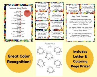 Color Hunt Printable Scavenger Game for Kids | Indoor Activity | Rainbow Color Search | Fun Learning Game | Coloring Page Prize Idea