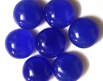 Donkerblauwe Indiase chalcedoon edelsteen – ronde gepolijste cabochon blauwe chalcedoon, 3 mm tot 30 mm ronde cabochon gekalibreerd, losse edelsteen