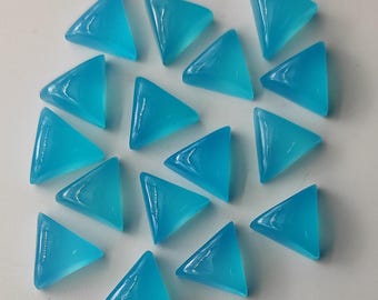 Turmalina Paraiba Cabujón Forma Triangular Piedra Preciosa Suelta Natural Calcedonia Piedra Preciosa Calibrada Color Paraiba Calcedonia Natural Para Joyería