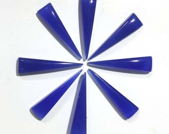 Chalcedony Gemstone Dark Blue Pyramid Shape Natural Indian Stone Cabochon Blue Calibrated Cabs Dark Blue Chalcedony Wholesale Loose Cabochon
