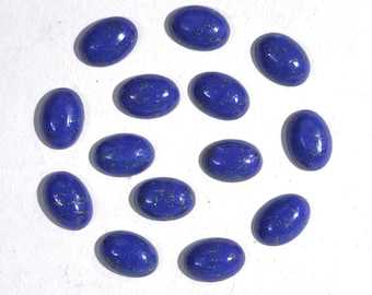 Cabochão de lápis-lazúli Cabochão de lápis-lazúli Formato oval Boho Pedra preciosa azul para fazer joias Pedra de cura metafísica Parte traseira plana Cabo calibrado