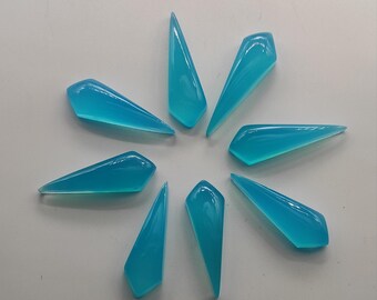 Cabujón suelto de calcedonia Paraíba, gema rara con propiedades curativas; cabujones calibrados; calcedonia Paraíba natural de fantasía al por mayor para engastes.