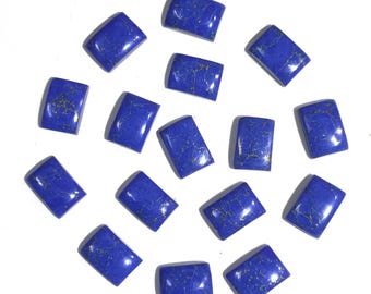 Cabochão de lápis-lazúli Cabochão de lápis-lazúli em formato octogonal Pedra preciosa azul para fabricação de joias Pedra de cura metafísica Cabochão calibrado com parte traseira plana