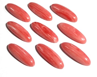 AAA+ Rhodochrosite Cabochon Orange Oval Shape Gemstone Healing Crystal Stone Loose Calibrated Flat Back Gemstone for Earring Pendant Making