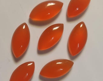 Natural Carnelian Cabochon: Marquise Orange , AAA+ Quality Calibrated Gemstone