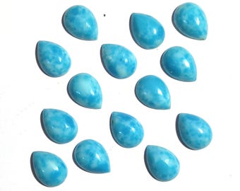 Cabochon Larimar AAA : pierre précieuse bleue en forme de poire pour bijoux