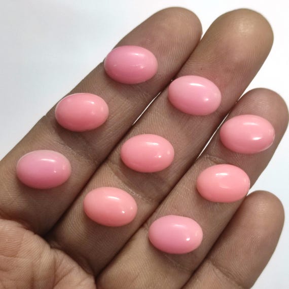 Pink Opal Cab Oval 7x5mm - 20x30MM, October Birthstone, Gentle Pink Color, Pink Peruvian, Loose Cabochons For Jewelry Making