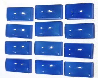 Pietra preziosa curativa in calcedonio blu cabochon naturale/Cavalletti di calcedonio blu all'ingrosso/Pietra rettangolare/Pietra preziosa sfusa per la creazione di gioielli artigianali