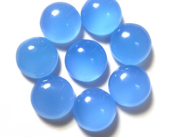 Calcedonio blu, pietra preziosa all'ingrosso, cabochon rotondo da 5 mm a 30 mm, pietra preziosa calibrata, cabochon sfuso, pietra preziosa per gioielli, pietra cabochon per anello