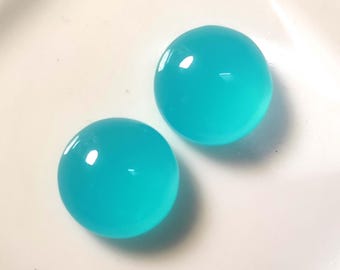 100% natürliches Paraiba Chalcedonpaar, runde Form Edelsteinpaar, 5 mm bis 30 mm kalibrierte Größe, loses Edelsteinpaar, Schmuckherstellung Cabs Paar