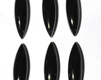 Cabujón de ónix negro curativo, ónix indio con cabujón negro, ónix suelto en forma de marquesa para joyería, ónix negro natural.