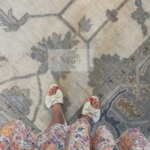 Persian Oushak Aesthetic Neutrals Rugs 4x6, 5x8, 6x9, 8x10, 9x12, 10x14 ft Handmade Rugs for Living Room - Antique Contemporary rug