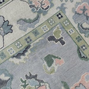 Blue, Beige, Green Oushak rug muted multi size 4x6/ 5x8/ 6x9/ 8x10/9x12/10x14 Hand-knotted Vintage Oushak Wool Area for Living Hall Room Rug