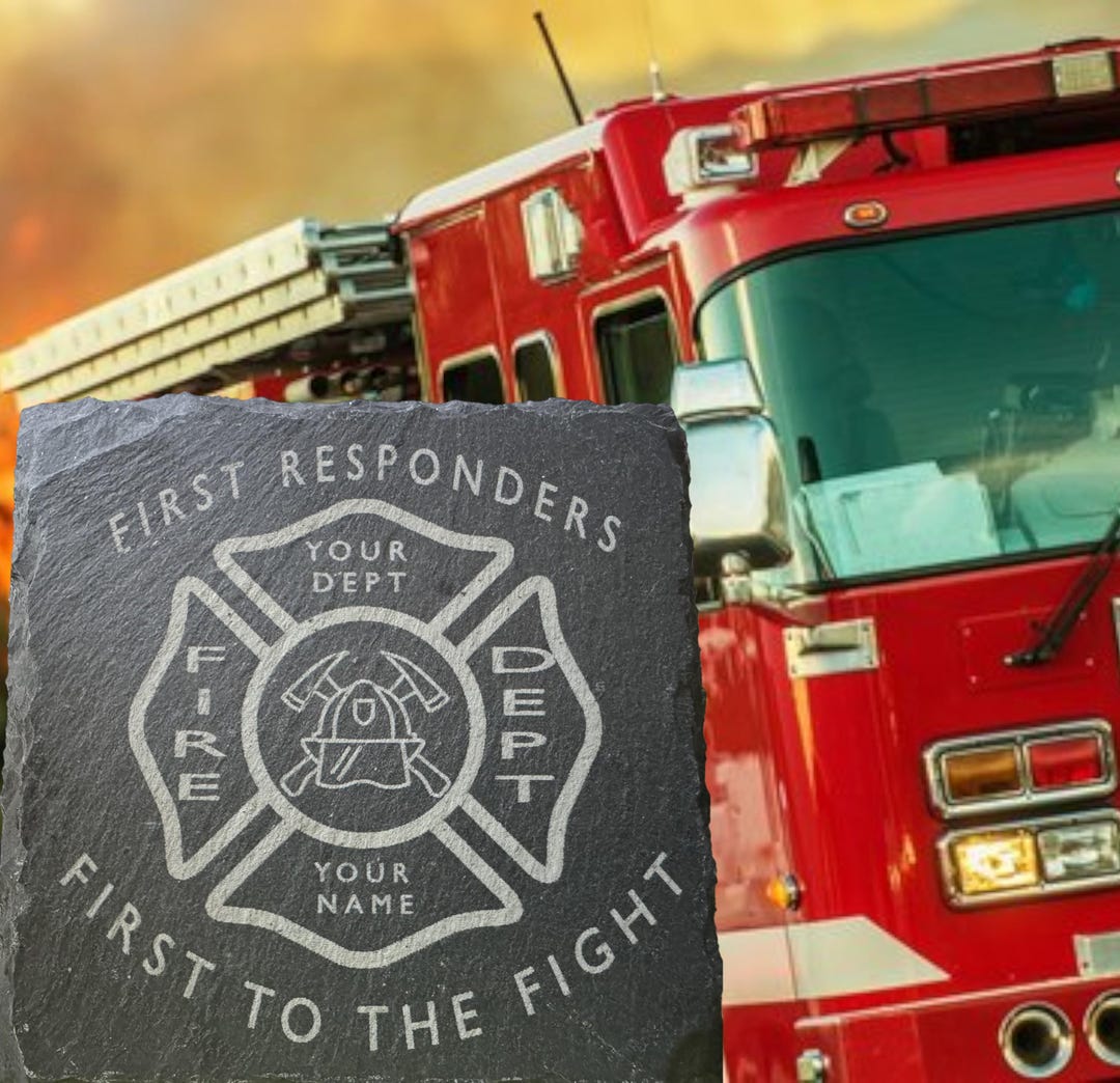 Fire Department First Responders First to the Fight Custom Slate