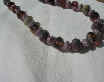 Purple and Amethyst Czech bead necklace