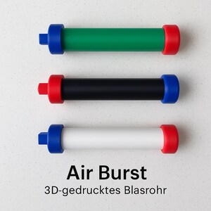 Air Burst – Pistola a soffiaggio stampata in 3D per palline di carta – Giocattolo azionato manualmente – Compatta e ideale per bambini e adulti