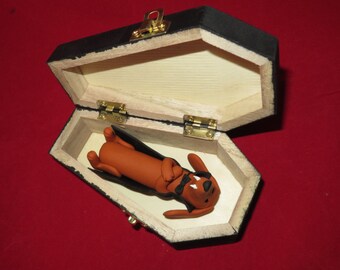 Custom/Made to Order dog breed vampire in coffin