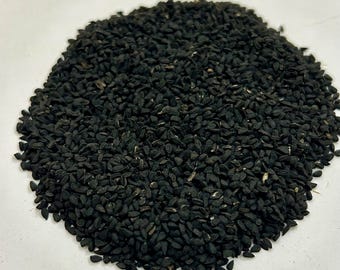 Biologische zwarte zaden Kalonji, zwarte komijn, Nigella Sativa, Kalonji-zaden