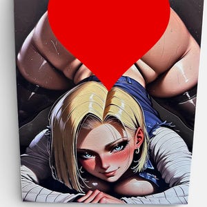 Android 18 Fan Art Raised Paint UV Printed Canvas – 9.5” x 8”