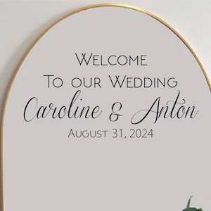 Wedding Mirror Decal Seating Chart | Personalized Welcome Sign Sticker for Reception or Ceremony Decor | Personalized Seating Chart Decal