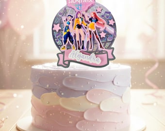 K-Pop Inspired cake topper - Personalized - Holographic