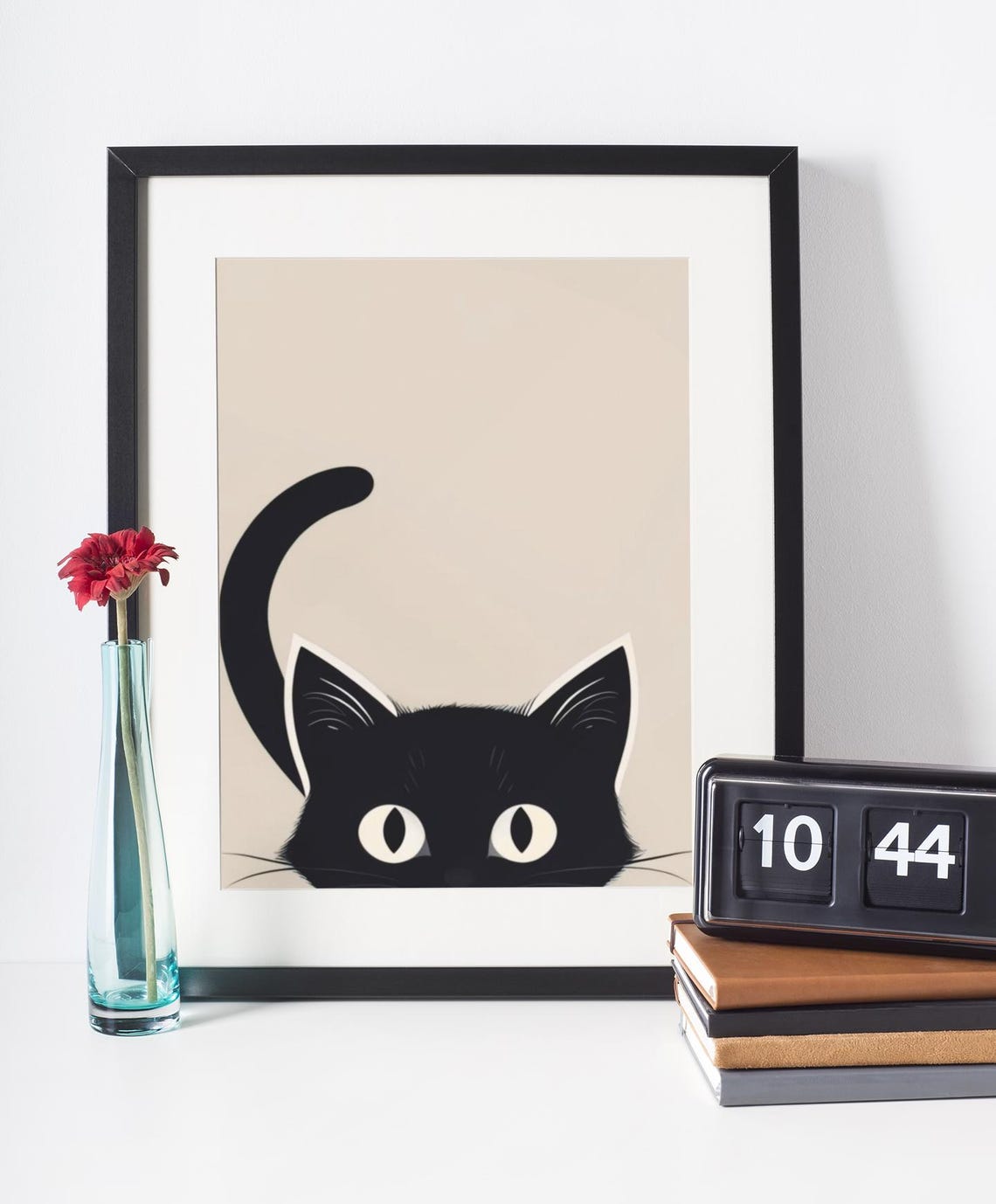 Sneaking Cat Reference Sneaking Black Cat Poster: Minimalist Wall Art, Animal Lover Gift - Etsy