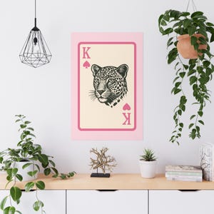 Impresión de póster - Tarjeta rosa animal