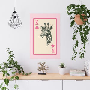 Posterprint - Roze dierenkaart
