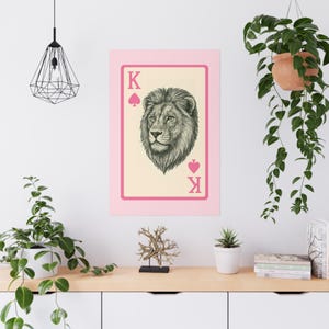 Posterprint - Roze dierenkaart
