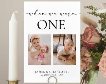 Wedding Photo Table Numbers Template: Editable Childhood Pictures (Digital Download), MC25