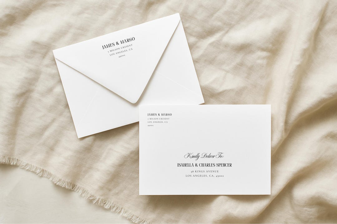 Old Money Envelope Address Template: Wedding Addressing Card, A7 Canva ...