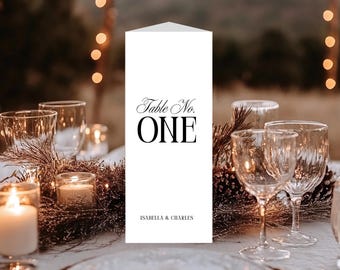 Old Money Wedding Trifold Menu & Table Number Template, Minimalist Printable (Canva Editable), OM25