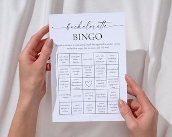 Jeu de bingo EVJF : EVJF minimaliste à imprimer (modèle sur toile)