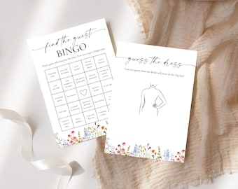 16 Wildflower Bridal Shower Games/Activities: Editable Printable Bundle (Canva Template)
