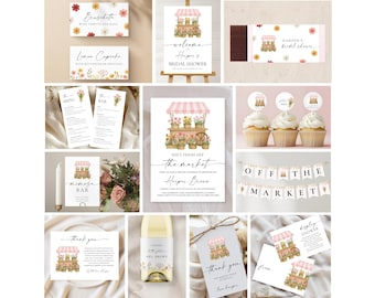 Farmer's Market Bridal Shower Bundle: Editable Invitation Templates (Digital Download)