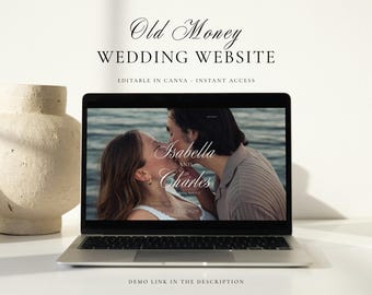 Old Money Wedding Website Template: Classic Web Invitation With Online RSVP (Editable Template), OM25
