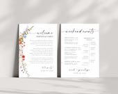 Wildflower Wedding Itinerary Template: Editable Weekend Timeline (Canva, Digital Download)